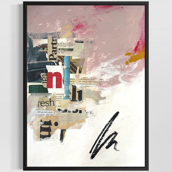 None Other - Original Abstract Modern Art Painting on Paper "Dupion" #38 Signed